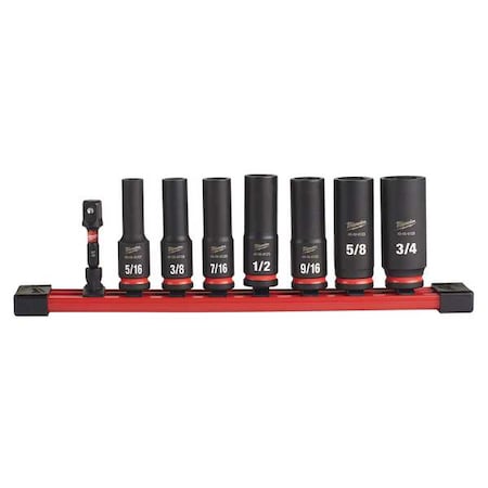 8 pc. SHOCKWAVE Impact Duty 3/8 in. Drive SAE Deep Well 6 Point Socket Set MPN:49-66-7024