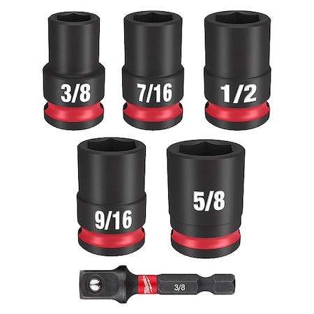 6 pc. SHOCKWAVE Impact Duty 3/8 in. Drive SAE Standard 6 Point Socket Set MPN:49-66-7035