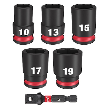 6 pc. SHOCKWAVE Impact Duty 3/8 in. Drive Metric Standard 6 Point Socket Set MPN:49-66-7036