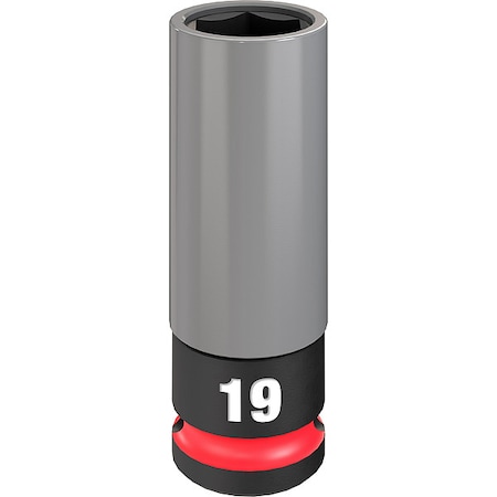 1/2 in Drive Lug Nut Wheel Socket Deep Socket, Black Phosphate, Lug Nut Wheel Plastic, 19 mm Sz MPN:49-66-7804