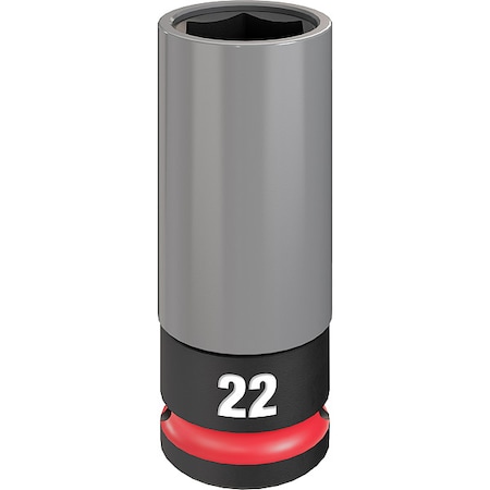 1/2 in Drive Lug Nut Wheel Socket Deep Socket, Black Phosphate, Lug Nut Wheel Plastic, 22 mm Sz MPN:49-66-7807