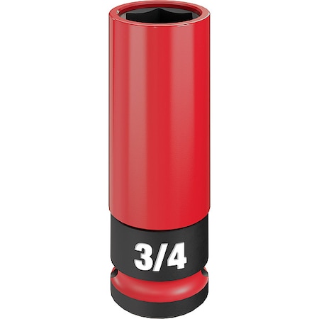 1/2 in Drive Lug Nut Wheel Socket Deep Socket, Black Phosphate, Lug Nut Wheel Plastic, 3/4 in Sz MPN:49-66-7810