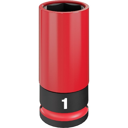 1/2 in Drive Lug Nut Wheel Socket Deep Socket, Black Phosphate, Lug Nut Wheel Plastic, 1 in Sz MPN:49-66-7814
