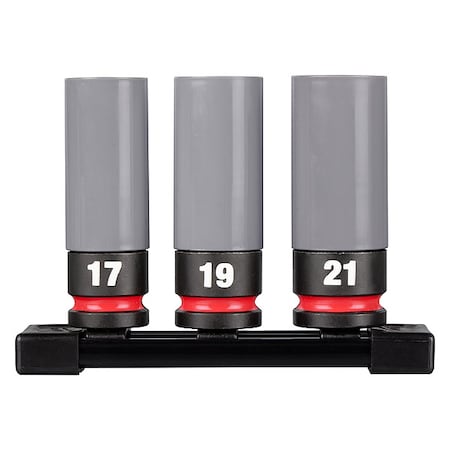 1/2 in Drive Lug Nut Wheel Socket Set, Metric, SAE, 3 pcs MPN:49-66-7830