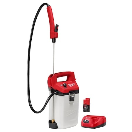 2 gal Handheld Sprayer, Poly, 4 ft L Hose, 24 in L Wand, Adjustable Cone/ Fan Nozzle Spray Pattern MPN:2528-21G2