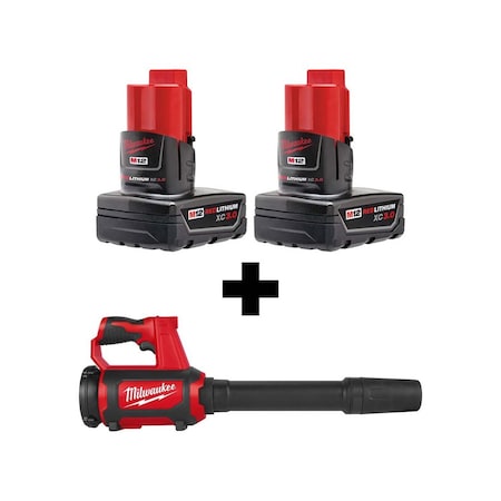 M12™ REDLITHIUM™ 12 V Battery Powered Leaf Blower Kit, 175 cfm, 110 mph, Battery Included MPN:48-11-2412, 0852-20