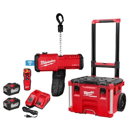 Battery-Powered Electric Chain Hoist, 1 tons, 18V DC, Black, Red MPN:2983-22HD