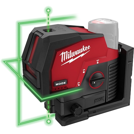 M12 Green Cross Line & Plumb Points Laser MPN:3622-20