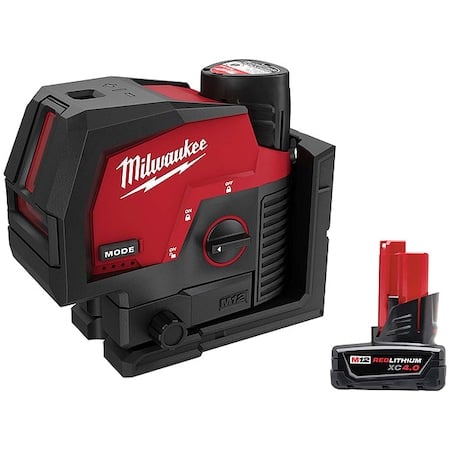 M12 Cross/Point Laser + XC4.0 Battery MPN:3622-21, 48-11-2440