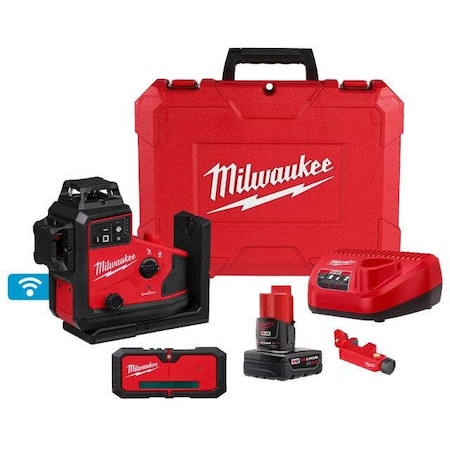 M12 Green 360 Degree 3-Plane Laser w/Automatic Alignment & Receiver MPN:3642-21, PeN