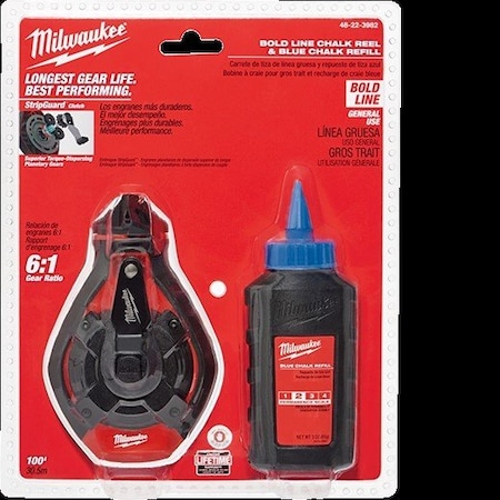 Chalk Line Reel, Braided, 100 ft L MPN:48-22-3982