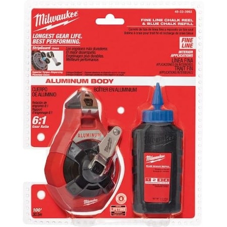 Chalk Line Reel, Braided, 100 ft L MPN:48-22-3992