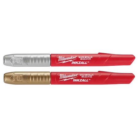 2PK INKZALL Silver/Gold Metallic Fine Point Marker MPN:48-22-3123