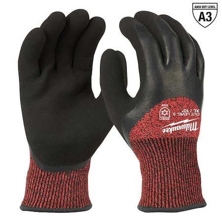 Cut-Resistant Winter Insulated Gloves, Cut Level A3, Double Dipped, Latex, Sandy, XL 12 PK MPN:48-22-8923B