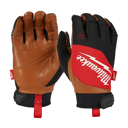 Performance Work Gloves, Goatskin Palm, Polyester Back, XL, Black/Brown/Red MPN:48-73-0023