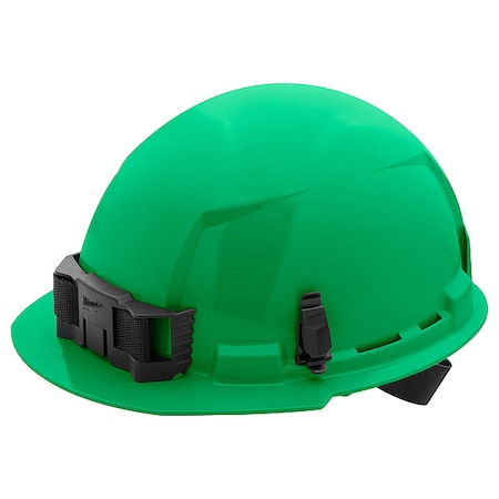 BOLT Green Front Brim Hard Hat w/4pt Ratcheting Suspension - Type 1, Class E MPN:48-73-1106