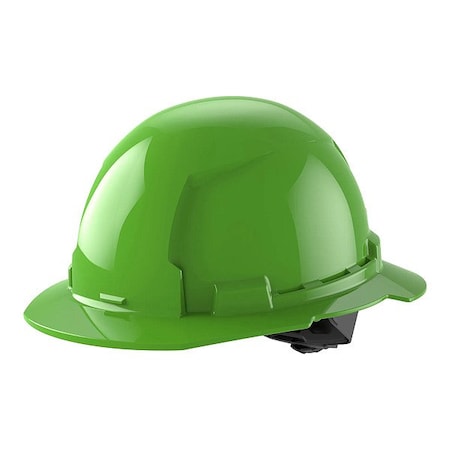 BOLT Green Full Brim Hard Hat w/4pt Ratcheting Suspension - Type 1, Class E MPN:48-73-1107