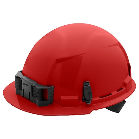 BOLT Red Front Brim Hard Hat w/4pt Ratcheting Suspension - Type 1, Class E MPN:48-73-1108