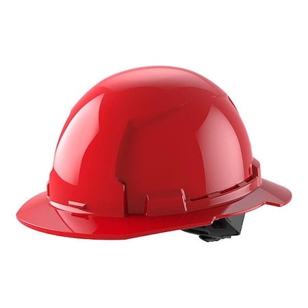 BOLT Red Full Brim Hard Hat w/4pt Ratcheting Suspension - Type 1, Class E MPN:48-73-1109
