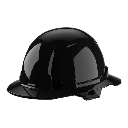 BOLT Black Full Brim Hard Hat w/4pt Ratcheting Suspension - Type 1, Class E MPN:48-73-1111