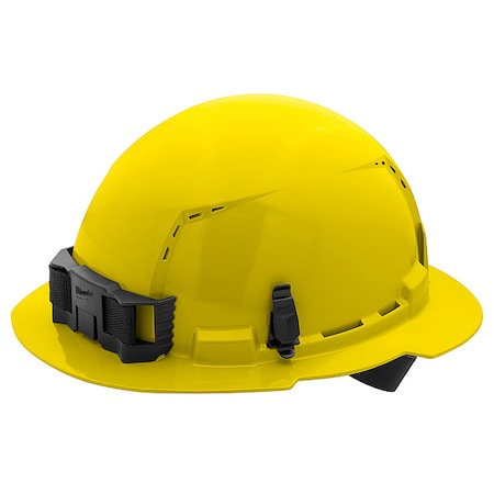 BOLT Yellow Full Brim Vented Hard Hat w/4pt Ratcheting Suspension - Type 1, Class C MPN:48-73-1203