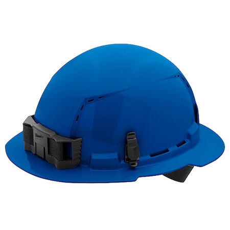 BOLT Blue Full Brim Vented Hard Hat w/4pt Ratcheting Suspension - Type 1, Class C MPN:48-73-1205