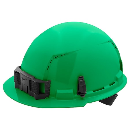 BOLT Green Front Brim Vented Hard Hat w/4pt Ratcheting Suspension - Type 1, Class C MPN:48-73-1206