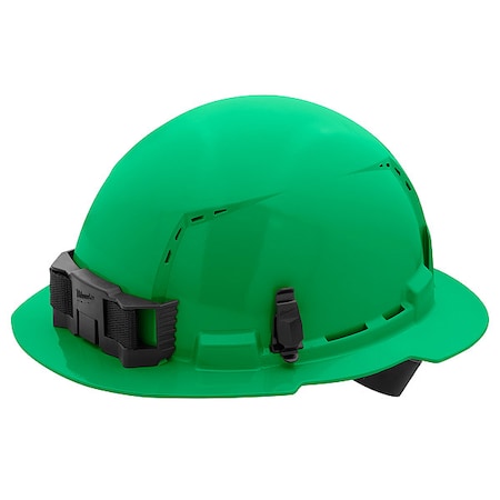 BOLT Green Full Brim Vented Hard Hat w/4pt Ratcheting Suspension - Type 1, Class C MPN:48-73-1207