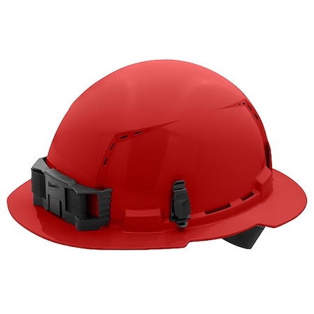 BOLT Red Full Brim Vented Hard Hat w/4pt Ratcheting Suspension - Type 1, Class C MPN:48-73-1209