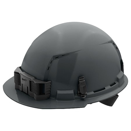 BOLT Gray Front Brim Vented Hard Hat w/4pt Ratcheting Suspension - Type 1, Class C MPN:48-73-1214