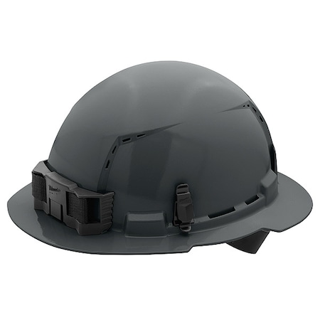 BOLT Gray Full Brim Vented Hard Hat w/4pt Ratcheting Suspension - Type 1, Class C MPN:48-73-1215