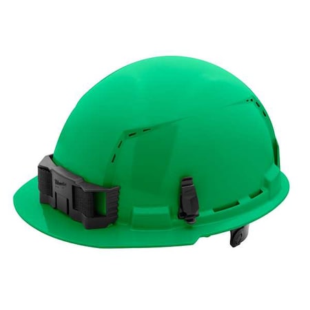 BOLT Green Front Brim Vented Hard Hat w/6pt Ratcheting Suspension - Type 1, Class C MPN:48-73-1226