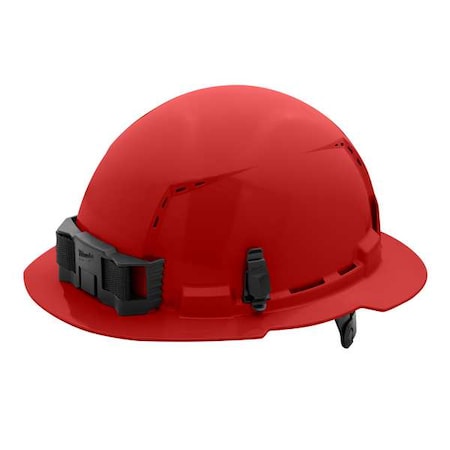 BOLT Red Full Brim Vented Hard Hat w/6pt Ratcheting Suspension - Type 1, Class C MPN:48-73-1229