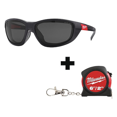 Safety Glasses, Anti-Fog & Anti-Scratch, Smoke Lens, Black Frame, Full-Frame, Polarized MPN:48-73-2046, 48-22-5506