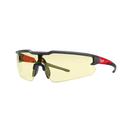 Safety Glasses, Anti-Scratch, Yellow Lens, Black Frame, Half-Frame MPN:48-73-2101