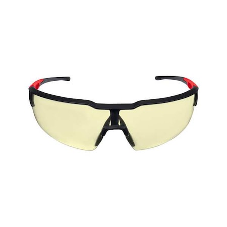 Safety Glasses Anti-Fog & Anti-Scratch, Yellow Lens, Half-Frame, Wraparound MPN:48-73-2103