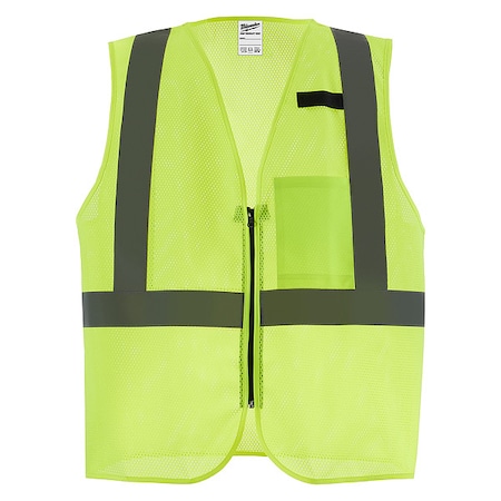 Class 2 High Visibility Yellow Mesh One Pocket Safety Vest - S/M (CSA) MPN:48-73-2251