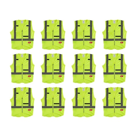 High Visibility Vest, 12 pk, L/XL MPN:48-73-5022X12