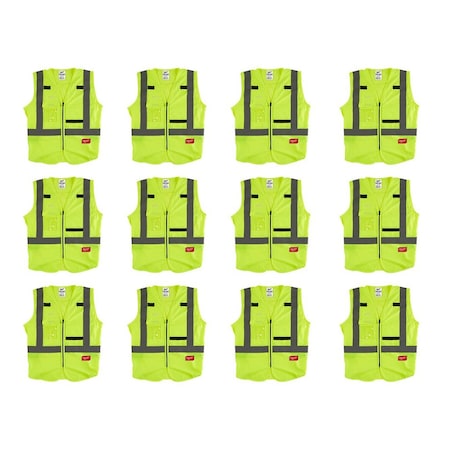 High Visibility Vest, 12 pk, 3XL/4XL MPN:48-73-5023X12