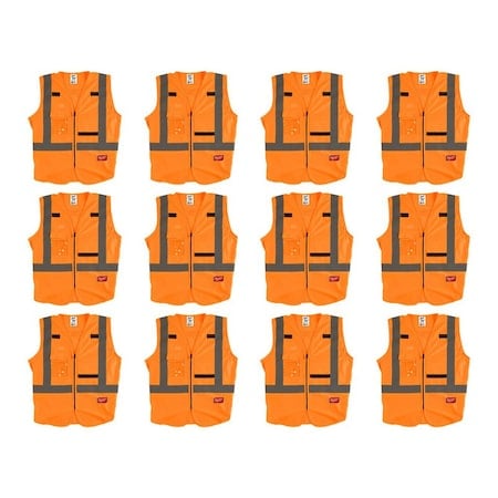 High Visibility Vest, 12 pk, S/M MPN:48-73-5031X12