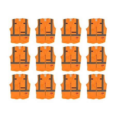 High Visibility Vest, 12 pk, 2XL/3XL MPN:48-73-5033X12