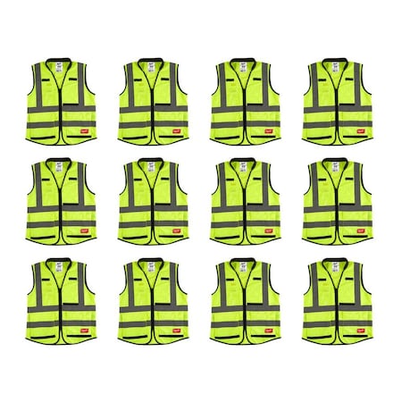 High Visibility Vest, 12 pk, S/M MPN:48-73-5041X12