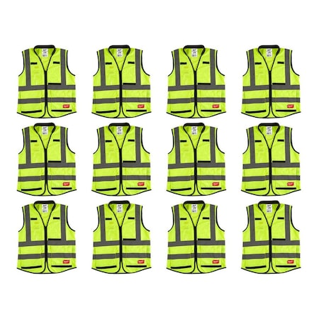 High Visibility Vest, 12 pk, L/XL MPN:48-73-5042X12