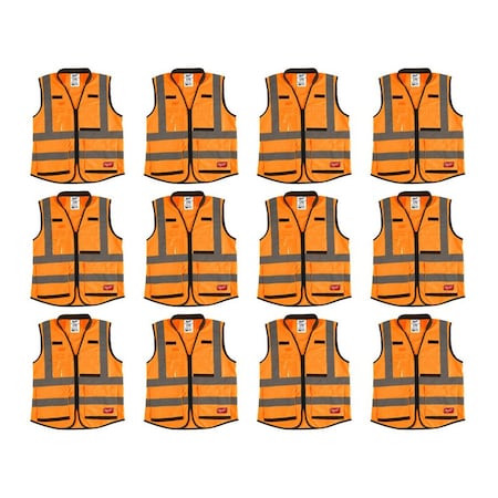 High Visibility Vest, 12 pk, L/XL MPN:48-73-5052X12