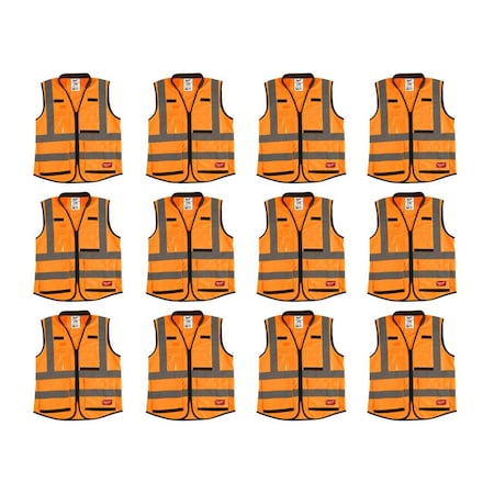 High Visibility Vest, 12 pk, 3XL/4XL MPN:48-73-5053X12
