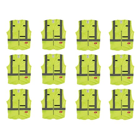 High Visibility Vest, 12 pk, S/M MPN:48-73-5061X12
