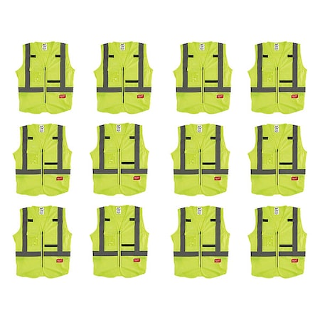 High Visibility Vest, 12 pk, L/XL MPN:48-73-5062X12