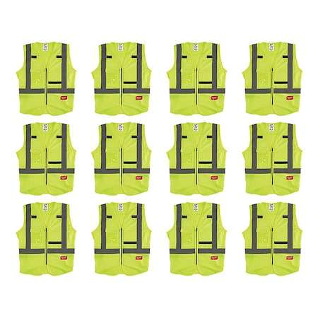High Visibility Vest, 12 pk, 3XL/4XL MPN:48-73-5063X12