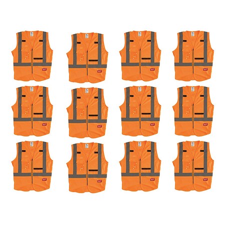 High Visibility Vest, 12 pk, S/M MPN:48-73-5071X12