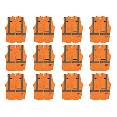 High Visibility Vest, 12 pk, L/XL MPN:48-73-5072X12